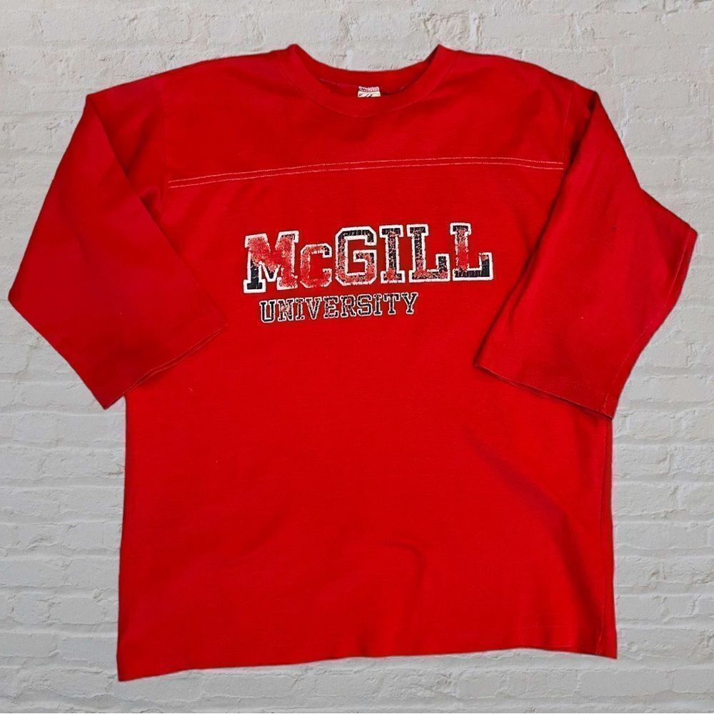 70s vintage McGill University single stitch 3/4 sleeve tee